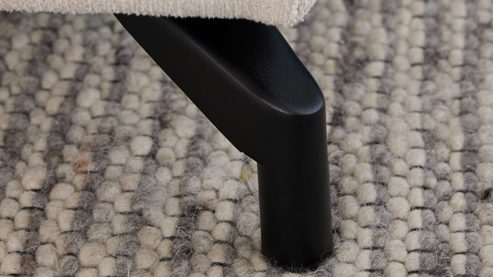 Polsterbett Interliving aus Stoff in Weiß Interliving Bettsystem Serie 1414 - Polsterbett elfenbeinfarbener Bezug GCP 11 - Liegefläche ca. 180 x 200 cm