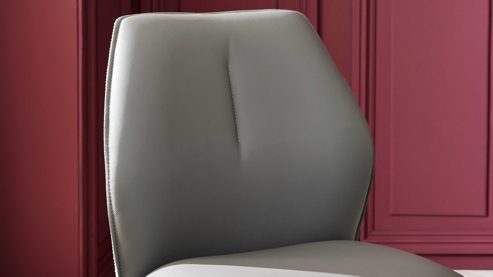Vierfußstuhl Interliving aus Stoff in Grau Interliving Esszimmer Serie 5116 – Polsterstuhl graue Cord-Lederkombination Fo-Sh & schwarzes Gestell F37