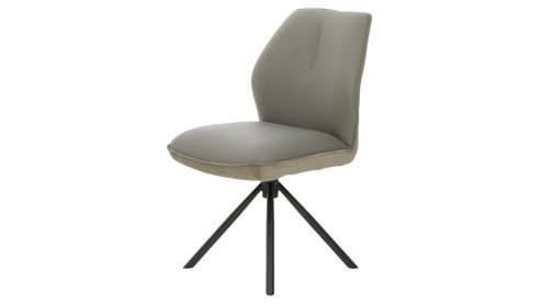 Vierfußstuhl Interliving aus Stoff in Grau Interliving Esszimmer Serie 5116 – Polsterstuhl graue Cord-Lederkombination Fo-Sh & schwarzes Gestell F37