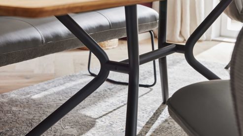 Esstisch Interliving aus Holz in Holzfarben Interliving Esszimmer Serie 5116 – Esstisch helle Wildeiche & schwarzes Metall - ca. 210 x 100 cm