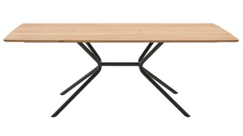 Esstisch Interliving aus Holz in Holzfarben Interliving Esszimmer Serie 5116 – Esstisch helle Wildeiche & schwarzes Metall - ca. 210 x 100 cm