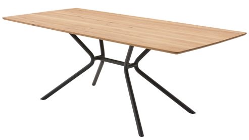 Esstisch Interliving aus Holz in Holzfarben Interliving Esszimmer Serie 5116 – Esstisch helle Wildeiche & schwarzes Metall - ca. 210 x 100 cm