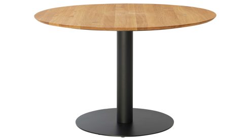 Esstisch Interliving aus Holz in Holzfarben Interliving Esszimmer Serie 5116 – Esstisch Eiche natur & schwarzes Metall - Durchmesser ca. 125 cm