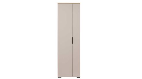 Garderobenschrank Interliving aus Holz in Grau Interliving Garderobe Serie 6015 - Garderobenschrank Steingrau & Eiche - zwei Türen, Breite ca. 60 cm