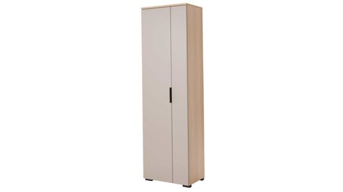 Garderobenschrank Interliving aus Holz in Grau Interliving Garderobe Serie 6015 - Garderobenschrank Steingrau & Eiche - zwei Türen, Breite ca. 60 cm