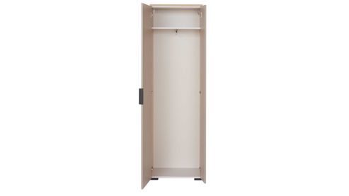 Garderobenschrank Interliving aus Holz in Grau Interliving Garderobe Serie 6015 - Garderobenschrank Steingrau & Eiche - zwei Türen, Breite ca. 60 cm