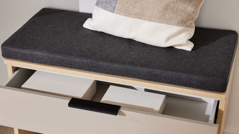 Garderoben-Set Interliving aus Holz in Grau Interliving Garderobe Serie 6015 - Garderoben-Set Steingrau & Eiche - sechsteilig