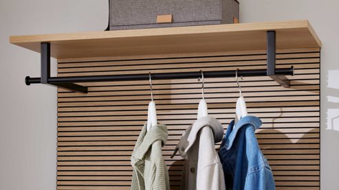 Wandgarderobe Interliving aus Holz in Holzfarben Interliving Garderobe Serie 6015 - Wandgarderobe Eiche - ca. 80 x 120 cm