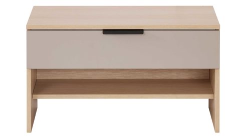 Garderobenbank Interliving aus Holz in Grau Interliving Garderobe Serie 6015 - Garderobenbank Steingrau & Eiche - eine Schublade, Länge ca. 80 cm