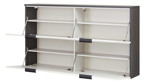 Garderoben-Set Interliving aus Holz in Weiß Interliving Garderobe Serie 6015 - Garderoben-Set Weiß & Mooreiche - sechsteilig