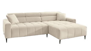 Ecksofa A. z. iwaniccy aus Stoff in Beige Polsterprogramm Simple - Funktions-Ecksofa beigefarbener Cordbezug Fjord 23 - Stellfläche ca. 256 x 180 cm