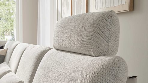 Kopfstütze Interliving aus Stoff in Creme Interliving Sofa Serie 4304 – Kopfstütze ecrufarbener Bezug Macan - ca. 72 x 22 cm