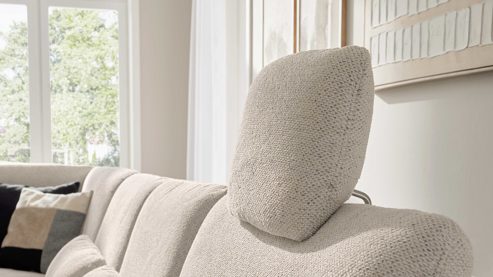 Kopfstütze Interliving aus Stoff in Creme Interliving Sofa Serie 4304 – Comfort-Kopfstütze ecrufarbener Bezug Macan - ca. 44 x 22 cm
