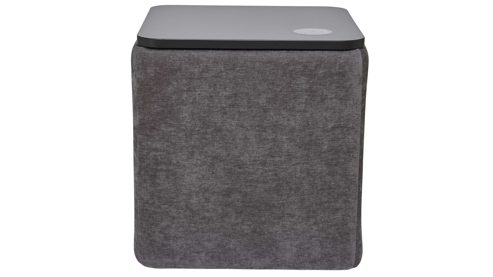 Nachtkommode Interliving aus Stoff in Anthrazit Interliving Bettensystem Serie 1420 - Nachtkonsole anthrazitfarbener Bezug Vera - ca. 48 x 48 cm