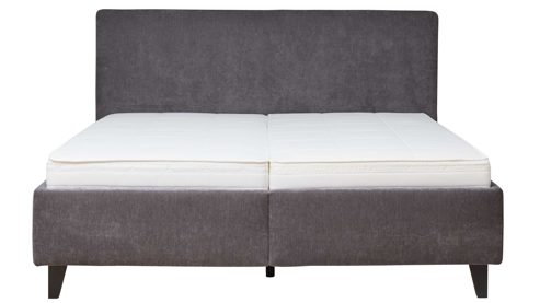 Polsterbett Interliving aus Stoff in Anthrazit Interliving Bettensystem Serie 1420 - Polsterbett anthrazitfarbener Bezug Vera & schwarze Holzfüße W016-15 - Liegefläche ca. 180 x 200 cm