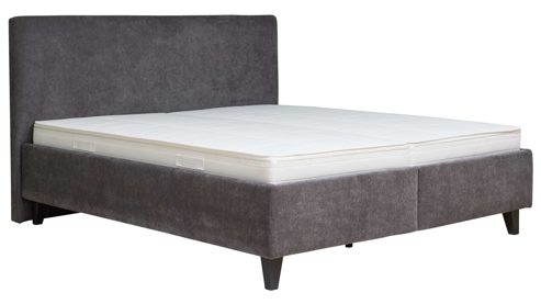 Polsterbett Interliving aus Stoff in Anthrazit Interliving Bettensystem Serie 1420 - Polsterbett anthrazitfarbener Bezug Vera & schwarze Holzfüße W016-15 - Liegefläche ca. 180 x 200 cm