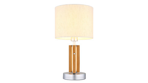 Tischleuchte Globo lighting aus Holz in Holzfarben GLOBO Lampen Serie Taugus - Tischlampe Leinen & Holz - Höhe ca. 45 cm