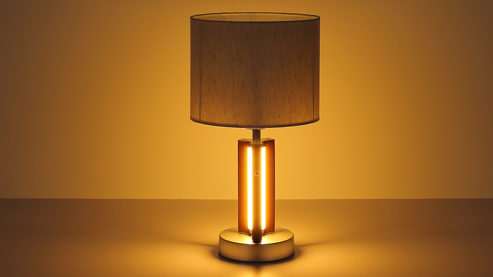 Tischleuchte Globo lighting aus Holz in Holzfarben GLOBO Lampen Serie Taugus - Tischlampe Leinen & Holz - Höhe ca. 45 cm