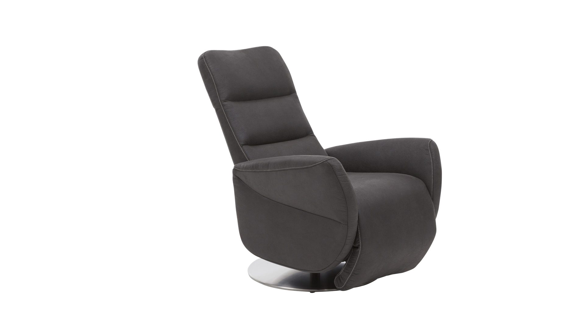 Relaxsessel Interliving aus Stoff in Anthrazit Interliving Sessel Serie 4530 anthrazitfarbener Stoffbezug Büffel & Sternfuß