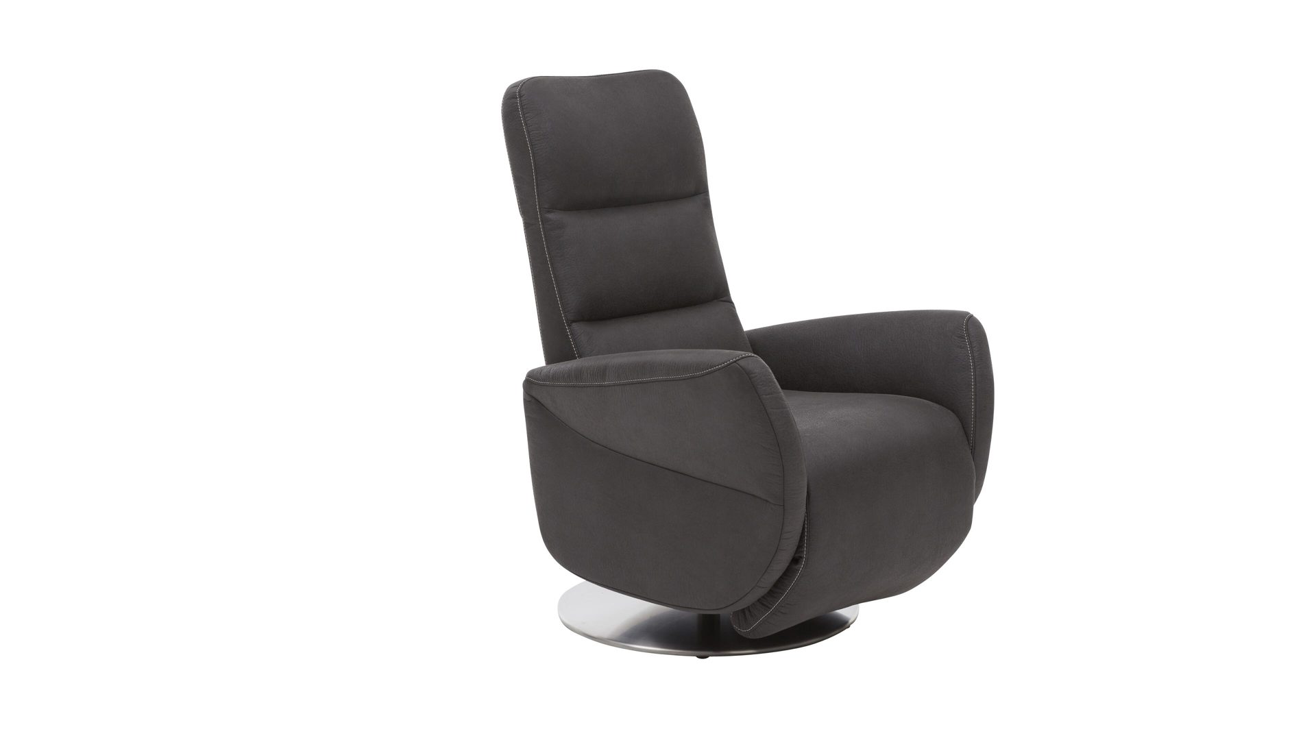 Relaxsessel Interliving aus Stoff in Anthrazit Interliving Sessel Serie 4530 anthrazitfarbener Stoffbezug Büffel & Sternfuß