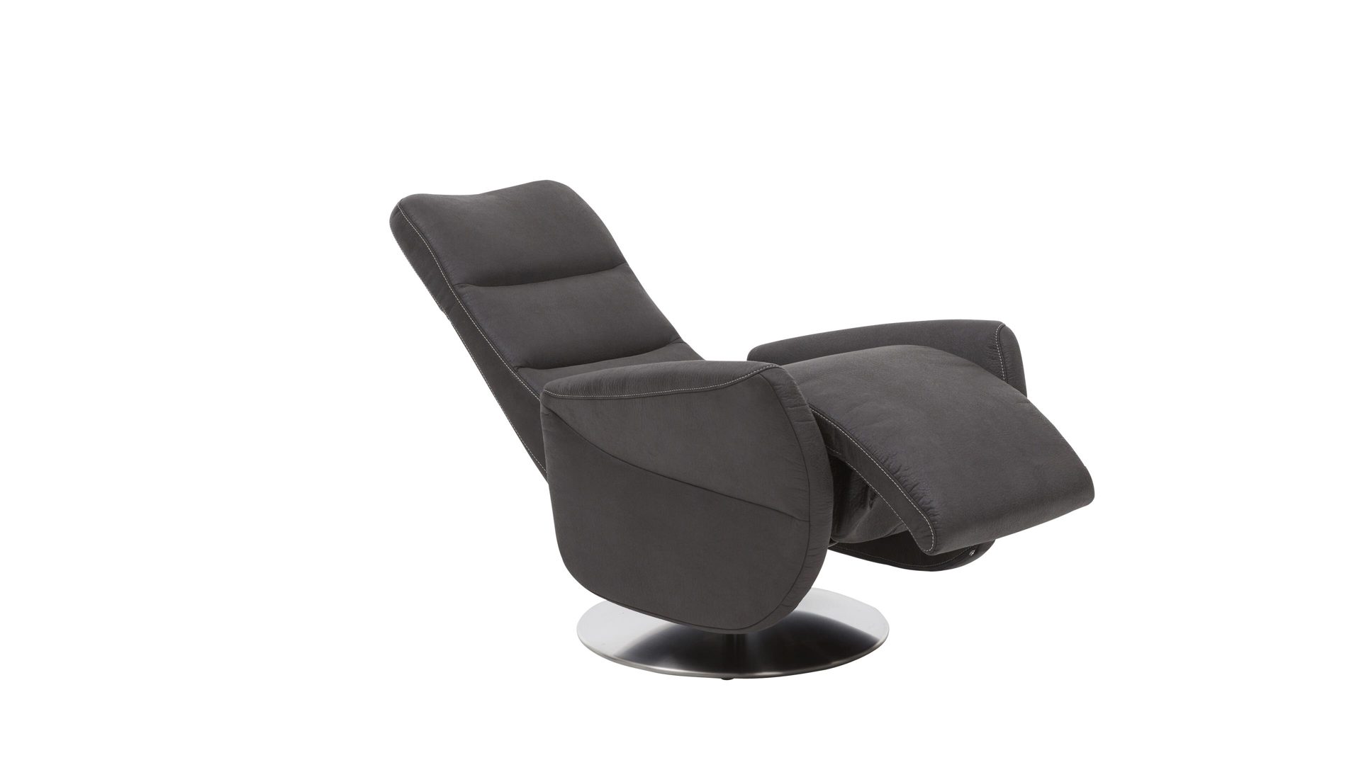 Relaxsessel Interliving aus Stoff in Anthrazit Interliving Sessel Serie 4530 anthrazitfarbener Stoffbezug Büffel & Sternfuß