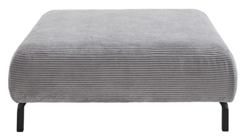 Polsterhocker SOFAkultur aus Stoff in Grau SOFAkultur Programm SK 770 - XXL-Hocker grauer Cordbezug - ca. 109 x 109 cm