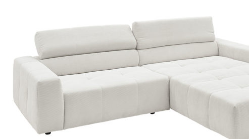 Ecksofa SOFAkultur aus Stoff in Weiß SOFAkultur Programm SK 748 - Ecksofa weißer Feincord - Stellfläche ca. 258 x 217 cm