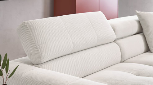Ecksofa SOFAkultur aus Stoff in Weiß SOFAkultur Programm SK 748 - Ecksofa weißer Feincord - Stellfläche ca. 258 x 217 cm
