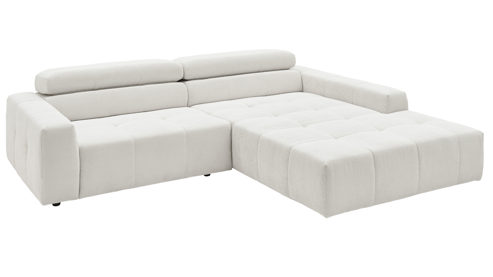 Ecksofa SOFAkultur aus Stoff in Weiß SOFAkultur Programm SK 748 - Ecksofa weißer Feincord - Stellfläche ca. 258 x 217 cm