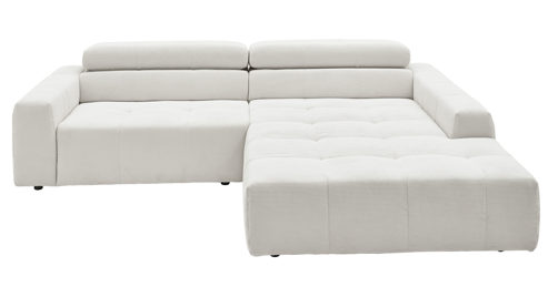 Ecksofa SOFAkultur aus Stoff in Weiß SOFAkultur Programm SK 748 - Ecksofa weißer Feincord - Stellfläche ca. 258 x 217 cm