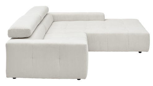 Ecksofa SOFAkultur aus Stoff in Weiß SOFAkultur Programm SK 748 - Ecksofa weißer Feincord - Stellfläche ca. 258 x 217 cm
