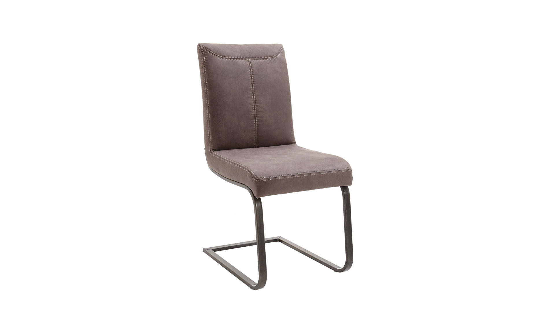 Schwingstuhl combinessa aus Stoff in Grau Combinessa Gino - Schwingstuhl elephantfarbene Mikrofaser 760-80 & schwarzes Metallgestell