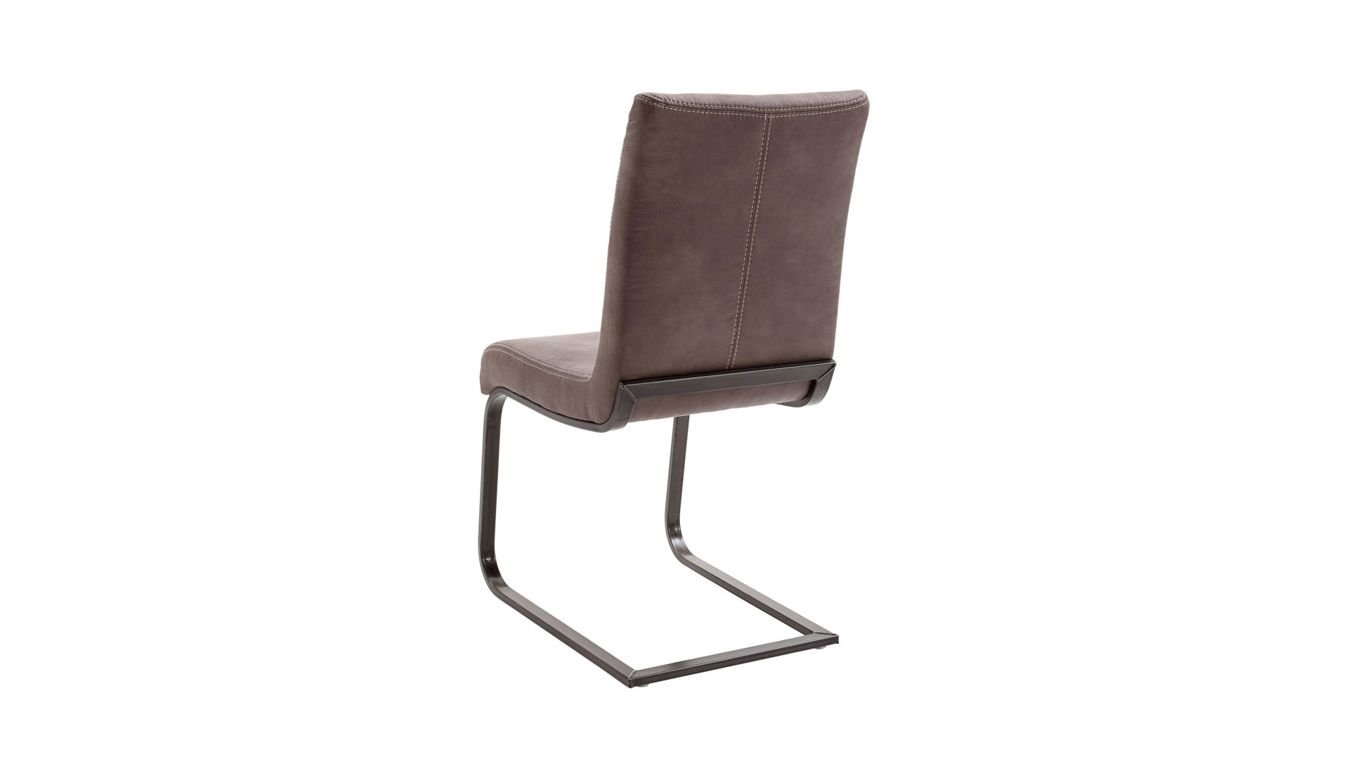 Schwingstuhl combinessa aus Stoff in Grau Combinessa Gino - Schwingstuhl elephantfarbene Mikrofaser 760-80 & schwarzes Metallgestell