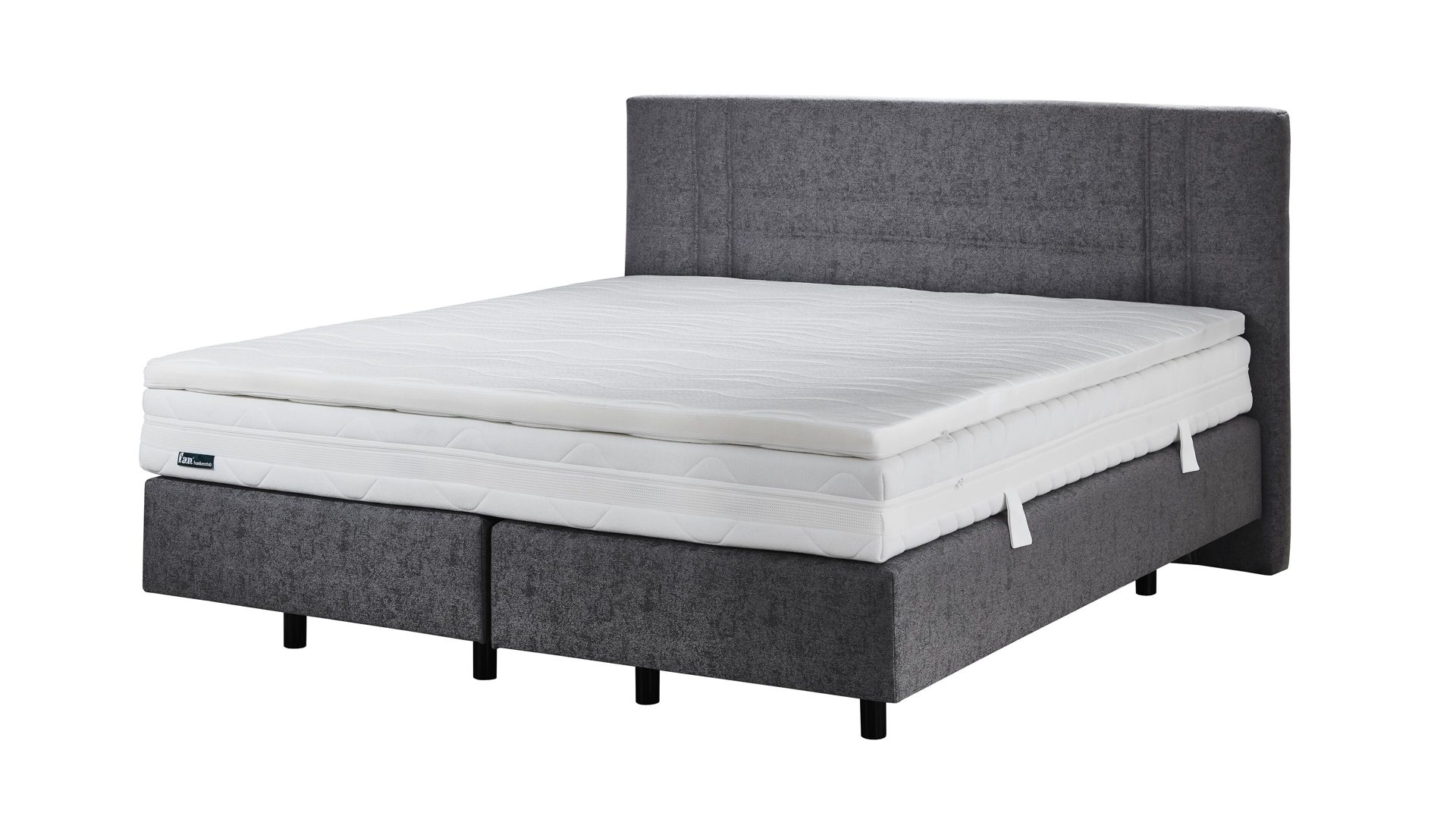 Boxspringbett comfortmaster besser sitzen, liegen, leben aus Stoff in Grau Comfortmaster Base Express - Boxspringbett steingrauer Bezug 1030 - Liegefläche ca. 180 x 200 cm
