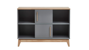 Sideboard Paidi aus Holz in Grau PAIDI Sideboard Sten Eiche & Schiefergrau – zwei Schiebetüren