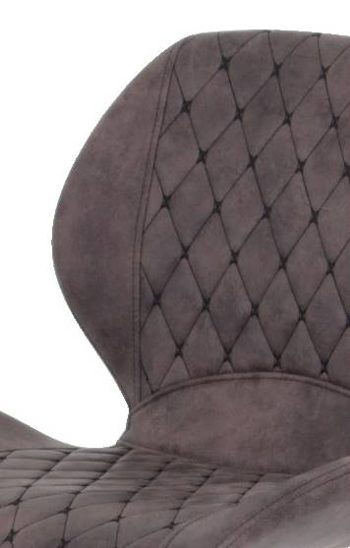 Barhocker Hela aus Stoff in Braun Barhocker Sonja H braune Mikrofaser & grauer Fuß