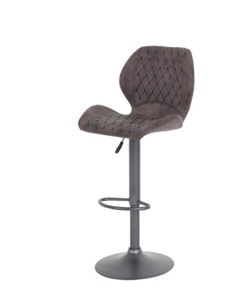 Barhocker Hela aus Stoff in Braun Barhocker Sonja H braune Mikrofaser & grauer Fuß