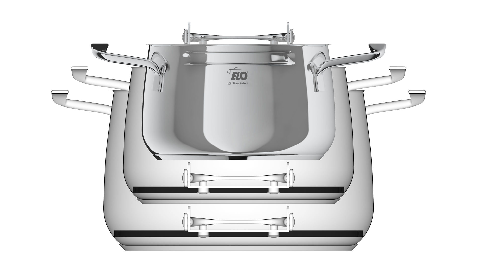 Topf-Set Elo® aus Metall in Metallfarben ELO® Topf-Set Mystery Edelstahl – dreiteilig