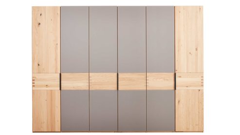 Komplettzimmer Interliving aus Holz in Holzfarben Interliving Schlafzimmer Serie 1015 – Komplettzimmer Wildeiche & Kopfteilpolster – sechstürig, Liegefläche 180 x 200 cm