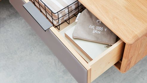 Komplettzimmer Interliving aus Holz in Holzfarben Interliving Schlafzimmer Serie 1015 – Komplettzimmer Wildeiche & Kopfteilpolster – sechstürig, Liegefläche 180 x 200 cm