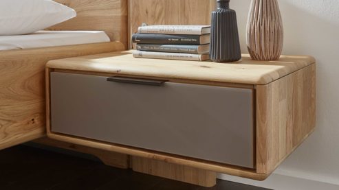 Komplettzimmer Interliving aus Holz in Holzfarben Interliving Schlafzimmer Serie 1015 – Komplettzimmer Wildeiche & Kopfteilpolster – sechstürig, Liegefläche 180 x 200 cm