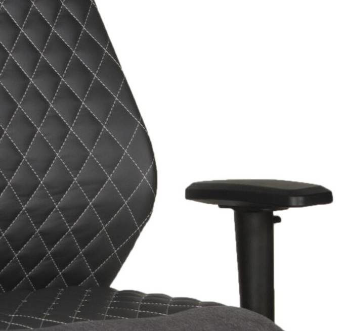 Chefsessel Duo collection aus Stoff in Grau Chefsessel Kimi anthrazitfarben & dunkelgraue Stoffkombination, Chrom-Fußkreuz