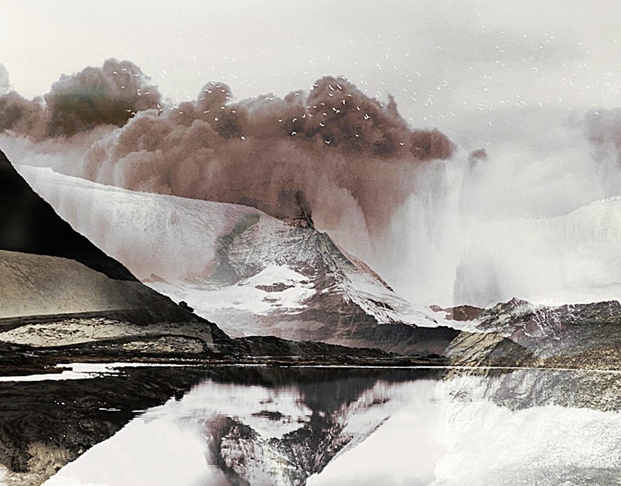 Kunstdruck Malerifabrikken aus Karton / Papier / Pappe in Grau Posterboard The Rising 2 mit Rahmen Motiv Natur & schwarzer Rahmen – ca. 70 x 100 cm