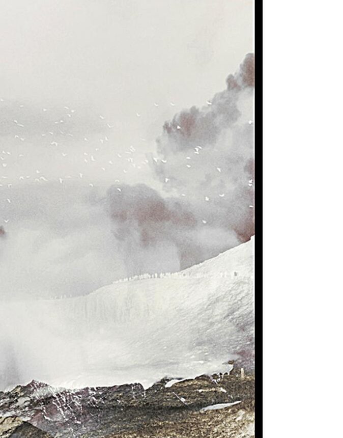 Kunstdruck Malerifabrikken aus Karton / Papier / Pappe in Grau Posterboard The Rising 2 mit Rahmen Motiv Natur & schwarzer Rahmen – ca. 70 x 100 cm