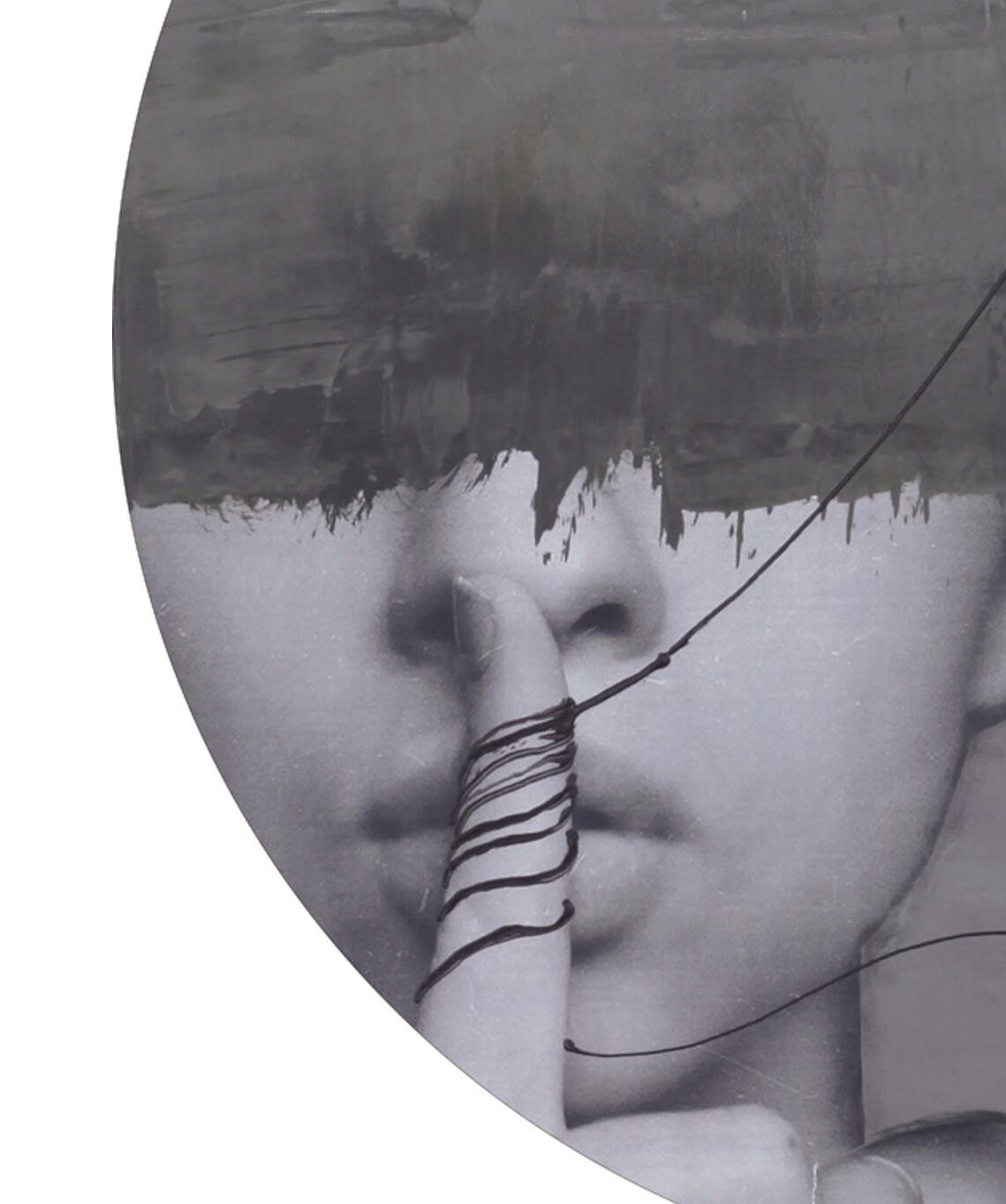 Digitaldruck Malerifabrikken aus Holz in Grau Digitalprint Playing Line 1auf Holz Motiv Playing Line 1 – Durchmesser ca. 90 cm