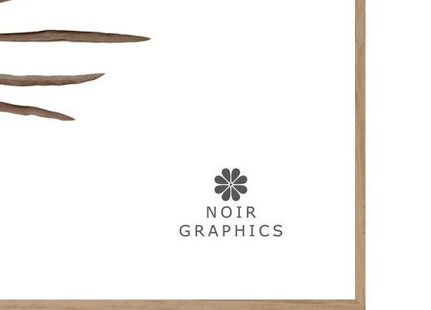 Kunstdruck Malerifabrikken aus Karton / Papier / Pappe in Braun Posterboard Grace 2 mit Rahmen Motiv Pflanzenblatt & Eichenholzrahmen – ca. 30 x 40 cm