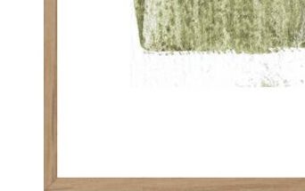 Kunstdruck Malerifabrikken aus Karton / Papier / Pappe in Grün Posterboard White Fern mit Rahmen Motiv Farnwedel & Eichenholzrahmen – ca. 30 x 40 cm