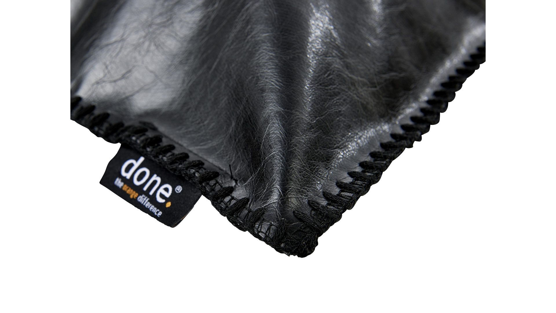 Kissenbezug /-hülle Done.® aus Stoff in Schwarz done.® Kissenhülle Cushion Evil schwarzes Kunstleder – ca. 65 x 65 cm