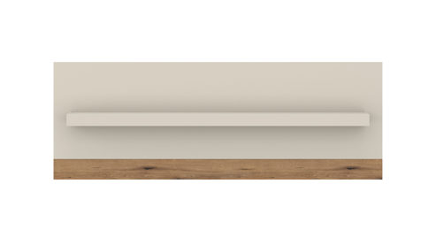 Wandregal Wojcik aus Holz in Beige Eiche Hell Wohnprogramm Lightning - Wandregal Cashmere & Coast Evoke Eiche - Breite ca. 200 cm