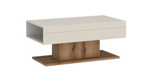 Couchtisch Wojcik aus Holz in Beige Eiche Hell Wohnprogramm Lightning - Couchtisch Cashmere & Coast Evoke Eiche - ca. 100 x 45 cm